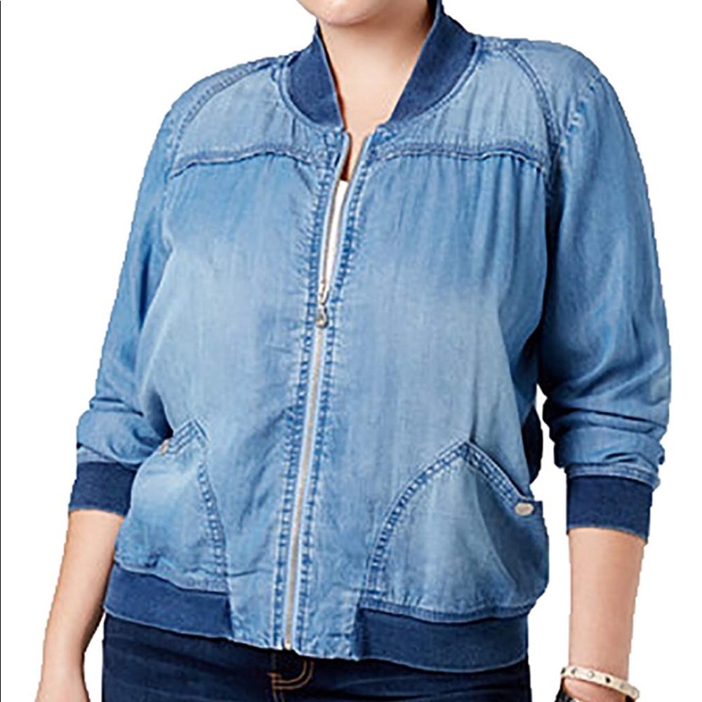 NWT size 1x American Rag Chambray bomber jacket